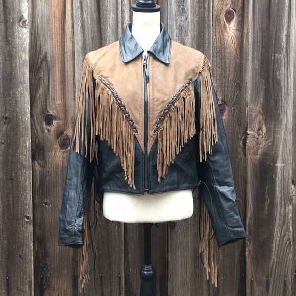 Vintage Jackets & Blazers - Leather Fringe Jacket